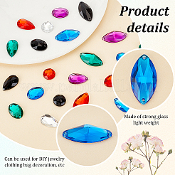 96 шт. 24 стиля овальные каплевидные конские глаза пришитые стразы ACRT-PH0001-15