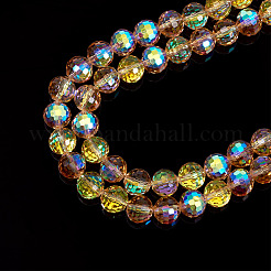 2 нить прозрачных гальванических стеклянных бусин&nbsp;EGLA-TA0001-77