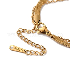 Браслеты из многорядной цепочки-елочки из нержавеющей стали 304 AJEW-U005-04G