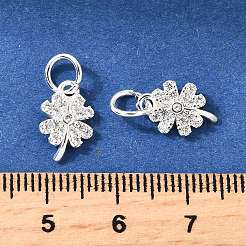 Подвески из прозрачного кубического циркония с микропаве из латуни клевер KK-K300-10S