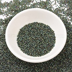 MIYUKIデリカビーズ小  シリンダー  日本製シードビーズ  15/0  （dbs0027)メタリックダークグリーンアイリス  1.1x1.3mm  穴：0.7mm  約175000個/袋  50 G /袋&nbsp;SEED-X0054-DBS0027