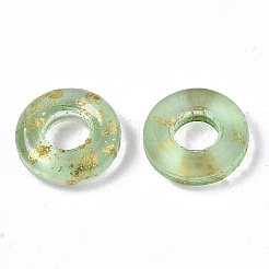 Perles européennes en verre transparent peint par pulvérisation&nbsp;LS-GLAA-N035-04J