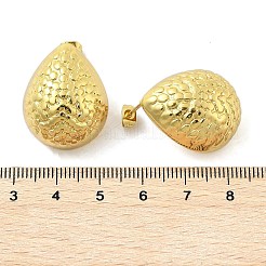 ティアドロップ 304 ステンレススチール スタッド イヤリング  ゴールドカラー  25x20mm&nbsp;EJEW-A125-54G