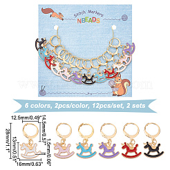 Подвесные маркеры петель с замком из сплава эмали HJEW-AB00169