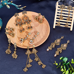 8 пара 8-х стильных сережек-гвоздиков из цинкового сплава для женщин EJEW-AN0003-16