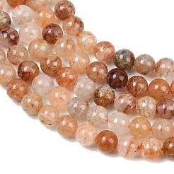 Perles et brins de quartz fantôme naturel à mille couches/quartz lodolite stratifié&nbsp;GG-CBAEB04-A01-6mm-B