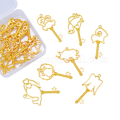 24 шт. 12 стиля сплава подвески с открытой задней панелью&nbsp;PALLOY-CJ0001-128