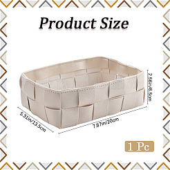 Прямоугольные корзины для хранения из искусственной кожи с узором «тартан»&nbsp;AJEW-WH20004-66A