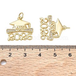 Porte micro ouvrent pendentifs zircone cubique en laiton de placage&nbsp;KK-CBAB1AF-20G