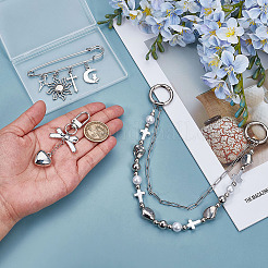 3 шт. 3 стиля сердце солнце крест пластик и сплав звенья сумка декоративные цепи и брошь HJEW-ME00018