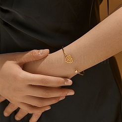 Прозрачные браслеты-манжеты из кубического циркония&nbsp;BJEW-P305-03G