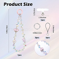 1 pz. cinturini per cellulari con perline di vetro&nbsp;AJEW-SZ0002-83C