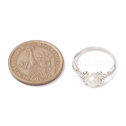 Круглое кольцо с натуральным культивированным пресноводным жемчугом RJEW-JR00708-02