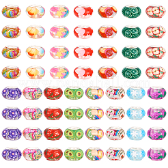 60шт 15 цвета прозрачной смолы европейские бусины rondelle RPDL-TA0001-05