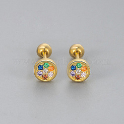 Boucles d'oreilles cartilage en laiton serties de micro-pavés de zirconiums cubiques colorés&nbsp;WG1E80B-01