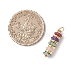 Подвески в виде дисков из натурального зеленого авантюрина&nbsp;PALLOY-JF04941