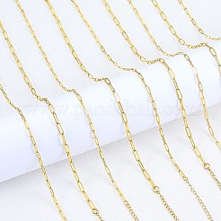 10個 2スタイル ステンレススチール ペーパークリップチェーンネックレス 女性用 男性用  ゴールドカラー  16.10~17.91インチ（40.9~45.5cm）  5個/スタイル&nbsp;NJEW-SZ0001-72