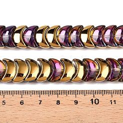 電気メッキガラスビーズセット  ムーン  ゴールド  9x14x7mm  穴：0.9mm  約99~101個/連  35.08~36.36''（89.1~90.9センチメートル）&nbsp;EGLA-T021-07L