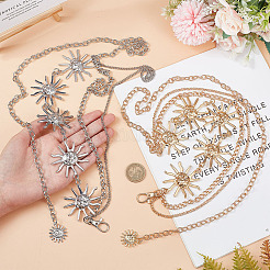 2 шт. 2-цветные ремни-цепочки Sun Link из сплава и железа AJEW-CP0005-70