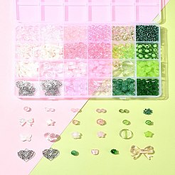 DIY ビーズ & ペンダント キット  アクリルビーズ入り  合金ペンダント  ABSプラスチックパール調ビーズ  ミックスカラー  2.5~23x2.5~22x2~13mm  穴：1~3mm&nbsp;DIY-FS0006-62