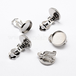 Impostazioni di orecchini a clip in ottone&nbsp;KK-I007-P-NF