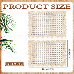 コットンカップコースター2枚  かぎ針カップマット  正方形  モカシン  120x120x3mm&nbsp;AJEW-LP0006-93