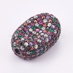 Латунные микро проложить кубического циркония бусы KK-F748-33B