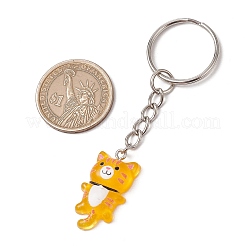 Светящиеся подвески из прозрачной смолы с железными разрезными кольцами для ключей&nbsp;KEYC-JKC01209