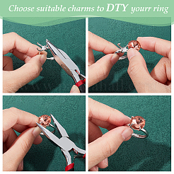 1 шт регулируемые кольца для пальцев из стерлингового серебра с родиевым покрытием&nbsp;STER-BC0002-02P