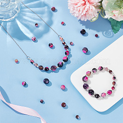 60шт 3 стиля наборы бусин из натурального окрашенного огненного агата с трещинками G-AR0005-16B