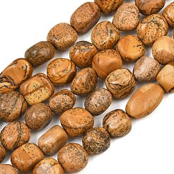 Chapelets de perles en jaspe avec images naturelles&nbsp;GG-CBA787B-A31