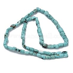 Нити бусин натурального крашеного бирюзового цвета с эффектом кракле&nbsp;G-K365-G03-02