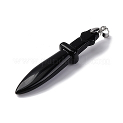 Природные обсидиана большие кулоны&nbsp;G-K338-41P-01