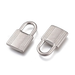 変色しにくい304ステンレススチールペンダント  南京錠  ステンレス鋼色  23x13x3mm  穴：6x8mm&nbsp;STAS-F263-08B-P