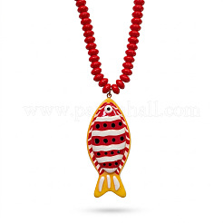 Collana da donna con ciondolo a forma di pesce in resina&nbsp;WG3A5E5-01
