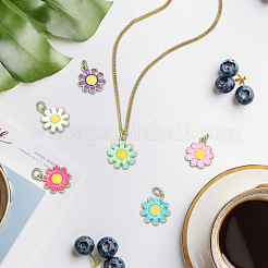 6шт 6 цвета латунные подвески с эмалью&nbsp;KK-BBC0021-50