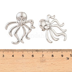 304ステンレススチールイヤリング  タコ  ステンレス鋼色  34x31mm&nbsp;EJEW-D361-01P