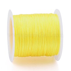 ポリエステル編組メタリック糸  DIYの編みこみのブレスレット作りと刺繡のために  きいろ  0.4mm  6プライ  約54.68ヤード（50m）/ロール&nbsp;OCOR-I007-B-13