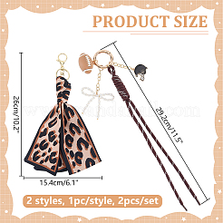2 foulard en soie imprimé léopard (2 styles)&nbsp;HJEW-ME00159