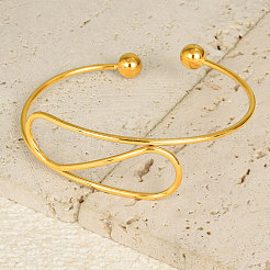 Увеличенные открытые браслеты-манжеты из нержавеющей стали 304&nbsp;PA0789-2