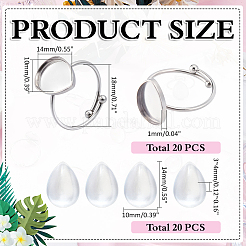 DIY-Sets zur Herstellung von Fingerringen in Tropfenform&nbsp;DIY-ME0002-66