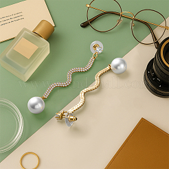 2 пара круглых висячих серег-гвоздиков из сплава двух цветов со стразами&nbsp;EJEW-HY0001-18