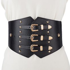 1 Stück elastischer Hüftgürtel aus Kunstleder mit Legierungsnieten für Damen und Herren&nbsp;AJEW-CL0002-89