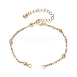 2 шт. 2 цвета 304 нержавеющая сталь сингапурские цепочки браслеты изготовление AJEW-JB01307