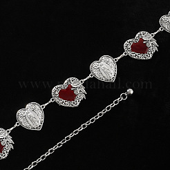 Роза темно-красное сердце сплав Девы Марии и эпоксидная смола звенья цепи талия живот цепи для женщин FS-WG30022-01