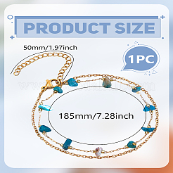 1шт. многорядные браслеты из нержавеющей стали и натуральных драгоценных камней для женщин&nbsp;BJEW-LP0003-28