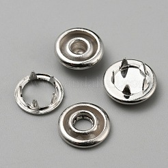真鍮&樹脂スナップボタン4個  綿パッデッド服コートダウンジャケットバックル  ライトサーモン  9x3.5mm&nbsp;BUTT-WH0028-79D