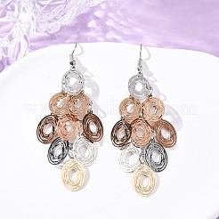 Овальные серьги-подвески из нержавеющей стали 430&nbsp;EJEW-A137-13M