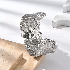 Браслеты-манжеты из нержавеющей стали 304 для женщин&nbsp;BJEW-B108-08P