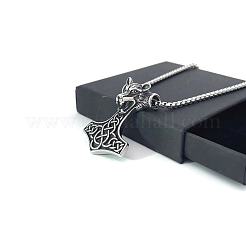 Ожерелья из нержавеющей стали с подвеской в виде волка и молота викинга для мужчин GA8808